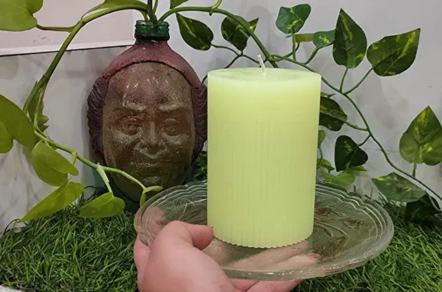 Floish Decor Premium Scented Ribbed Pillar Candle