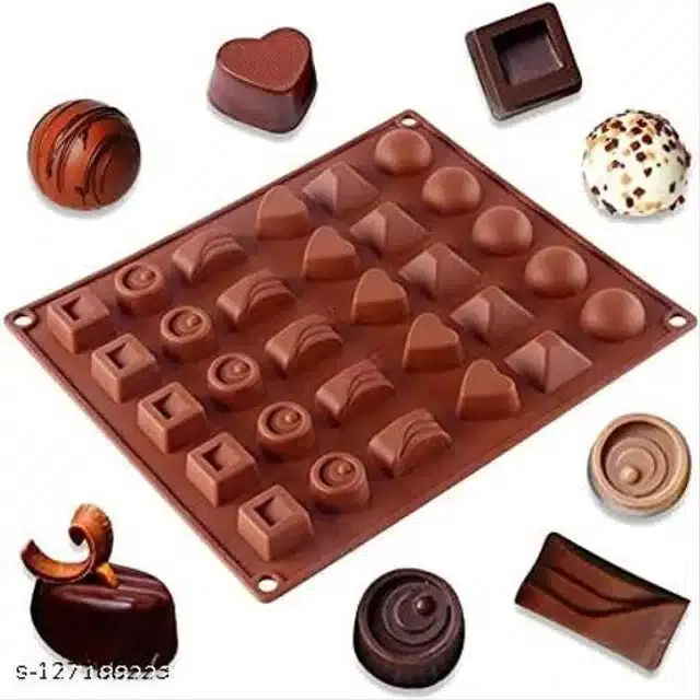 6 Designs Chocolate and Ice Moulds Tray, Assorted, Pack of 1