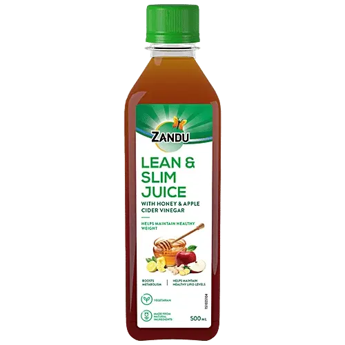 Zandu Lean & Slim Juice Honey, Apple Cider Vinegar, Vegetarian, Helps Manage Weight, Boosts Metabolism, 500 ml
