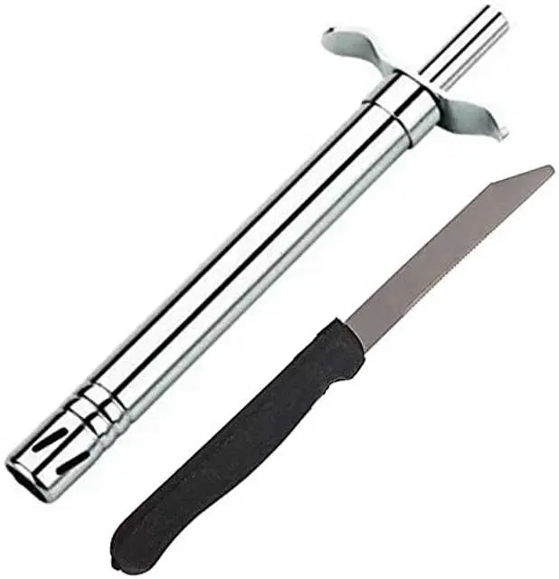 Shopeleven Stainless Steel Regular Gas Lighter For Kitchen Stove With Knife, Pack Of 2, KT-4