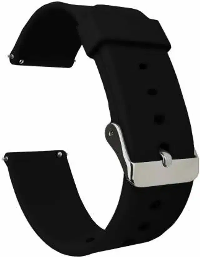 Silicone Watch Straps for Smartwatch, Black, 22 mm