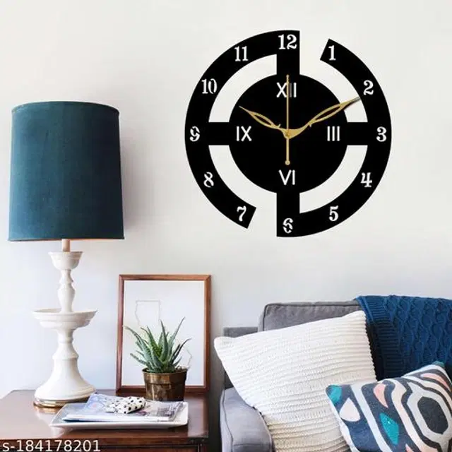 Wooden Wall Clock, Black