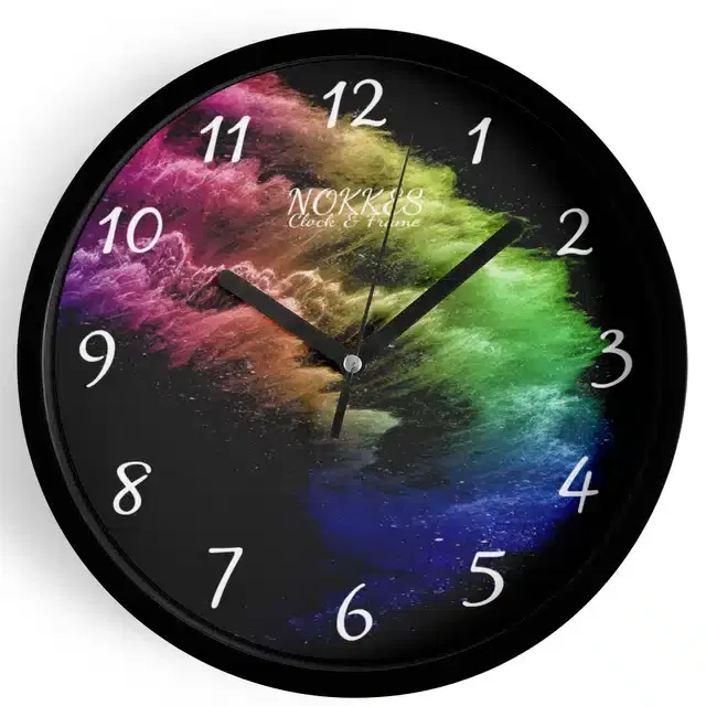 Plastic Printed Wall Clock, Multicolor, 7 Inches
