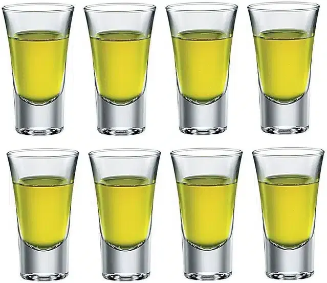 Liquor cum Cocktail Glasses, Transparent, 30 ml, Pack of 8