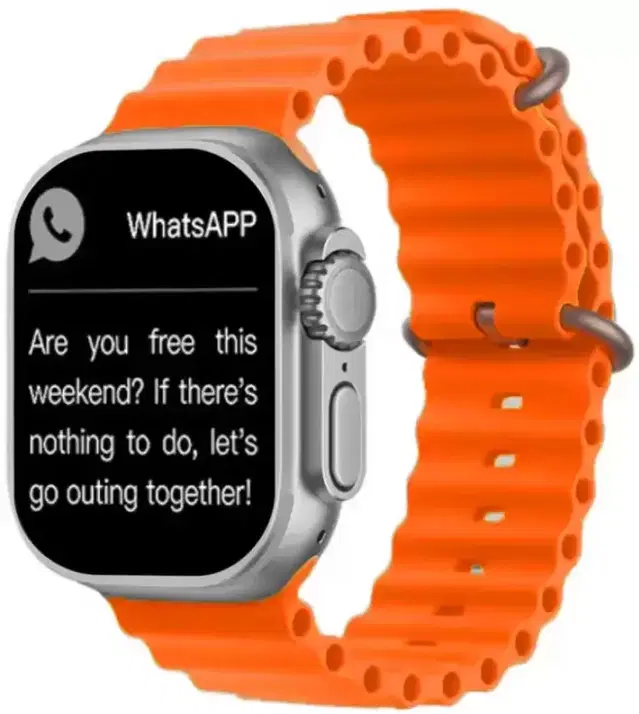Silicone T800 Ultra Smartwatch for Men & Women, Orange