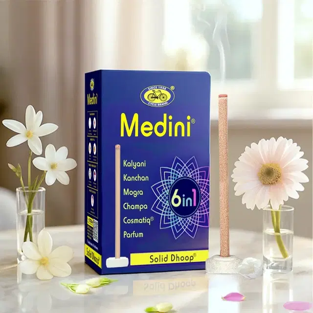 Cycle Pure Medini 6 In 1 Solid Dhoop 60 Sticks With Free Holder