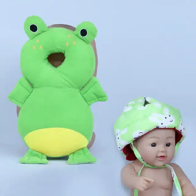 Infants Head & Back Safety Protector Pillow and Safety Helmet, Pack of 2 (Multicolor)