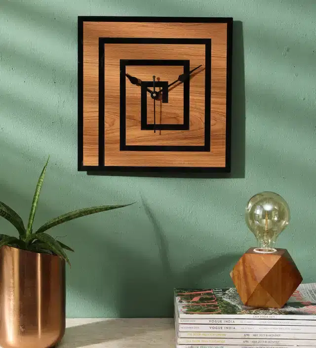 Designer Wooden Wall Clocks, Brown
