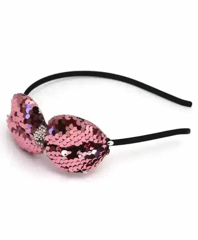 K Kudos Hair Accessories Sequence Bow Hair Band (Multicolour)