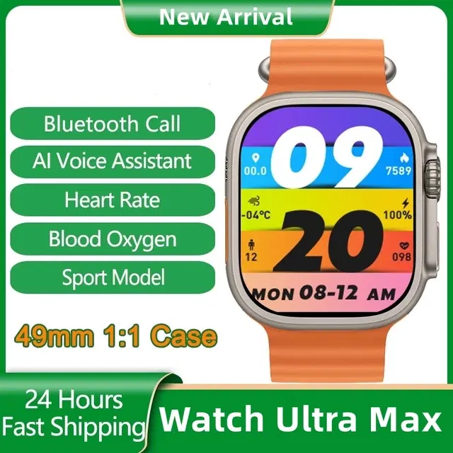 Silicone Strap S8 Ultra Smart Watch, Orange