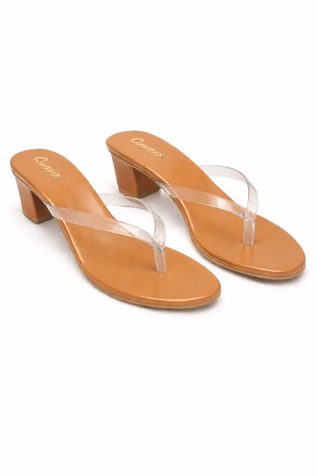Solid Block Sandals for Women (Brown, 3)