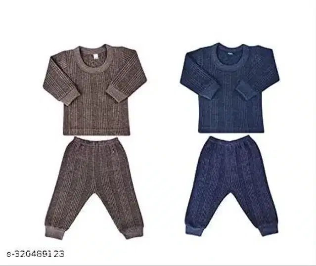 Cotton Thermal Set for Kids, Set of 2 (Multicolor, 9-12 Months)