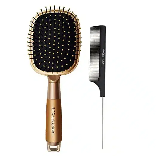 Majestique Paddle Hair Brush and Detangle Tail Comb, Combo of 2, B-43
