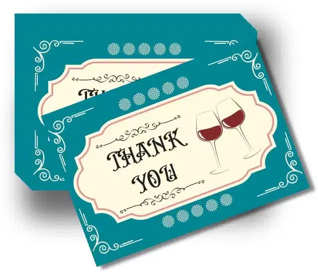 Thank You Printed Card, Multicolor