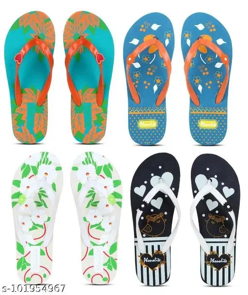Slippers for Women, Multicolour, Pack of 4 (5)