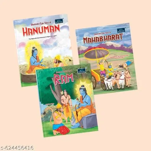 Illustrated Tales of Ram, Hanuman & Mahabharata – Sacred Indian Mythology Stories for Kids | Divine Heroes & Timeless Legends | Hindu Mythological Story Books | Moral Values & Cultural Learning (Set of 3 Books)