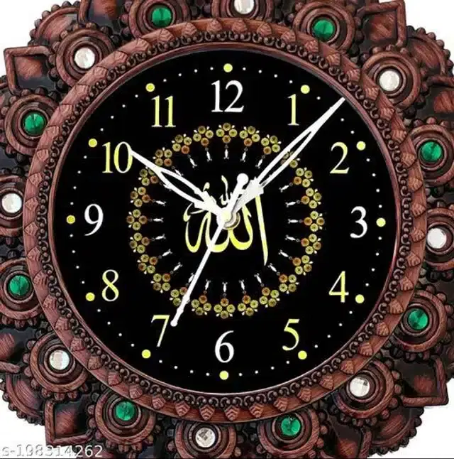 Analog Wall Clock, Brown, 30x30 cm