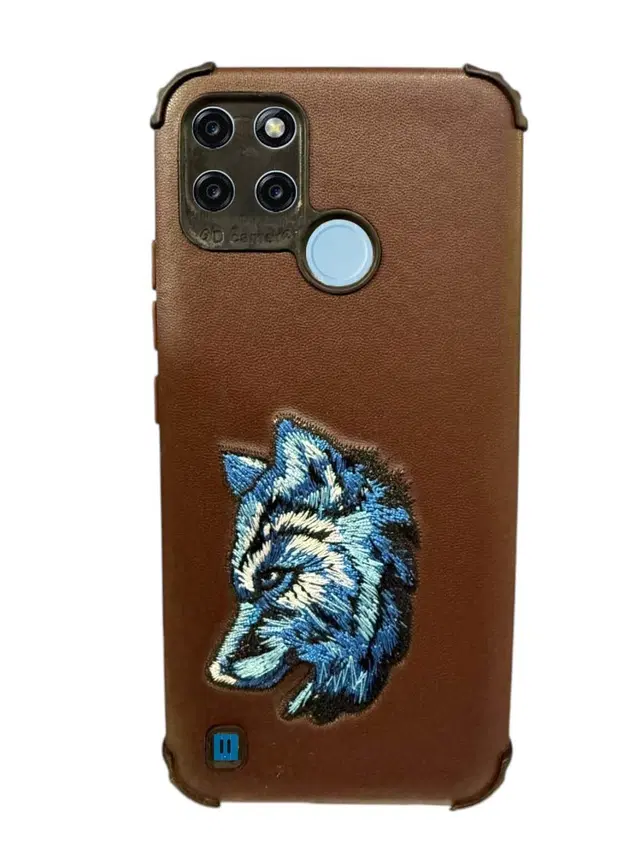 Synthetic Pu Leather Back Cover For Realme Rmx3261 / C21Y, Brown