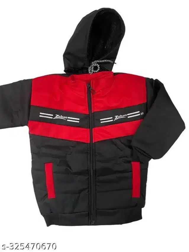 Linen Jacket for Boys (Red & Black, 3-4 Years)