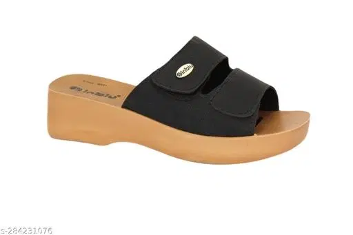 Inblu Slippers for Women (Black, 3)