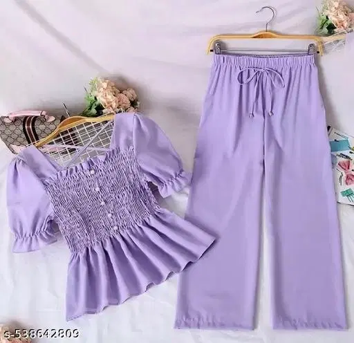 MOTI TOP AND PALAZZOS for Kids (Purple, 14-15 Years)