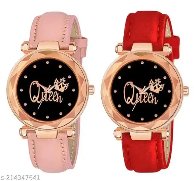 Analog Watch for Women, Pack of 2 (Multicolor)