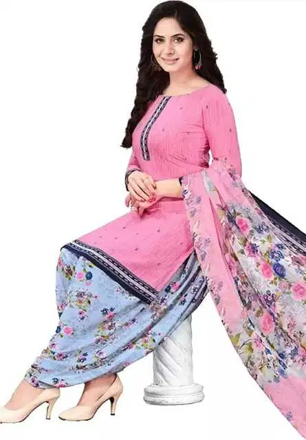 Sharda Creation Women's Dress Material (Pink) (SC08)
