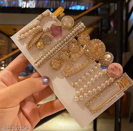 Metal Hair Clips for Women, Pack of 8 (Multicolor)