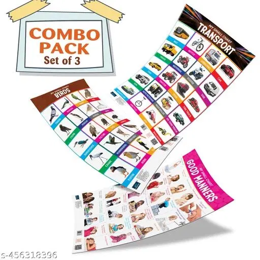 Bookford Publications My small chart Birds, Good Manners & Transport (Set of 3)