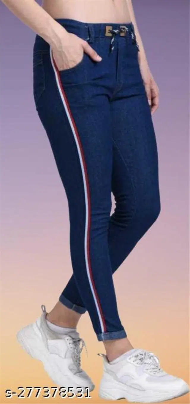 Denim Slim Fit Jeans for Girls (Blue, 12-13 Years)