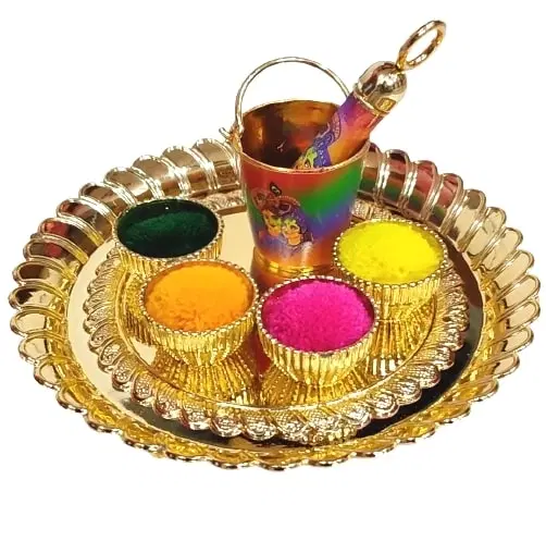 Radha Krishna Printed Bucket Pickari – For Laddu Gopal Ji Holi Celebration