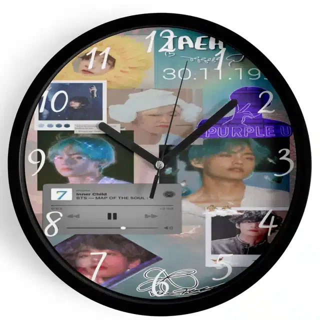 HD Printed Plastic Wall Clock, Multicolor, 10x10 Inches