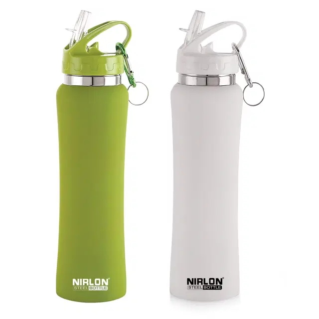 Nirlon Stainless Steel Sipper Water Bottle, Multicolor, 750 ml, Pack of 2