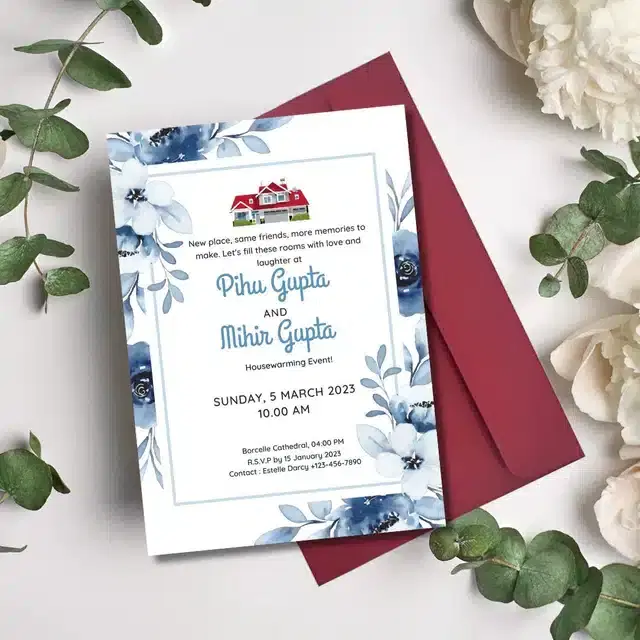 Housewarming Party Greetings with Envelope, Multicolor