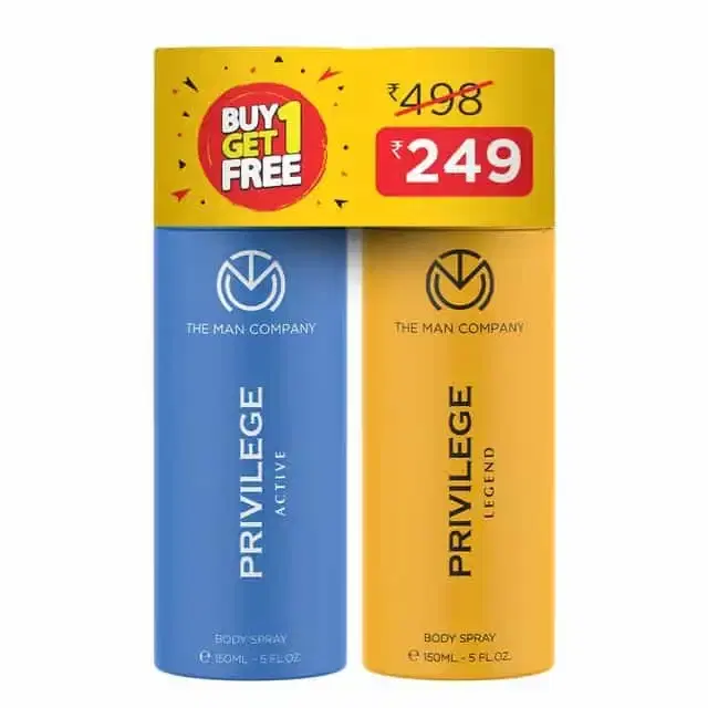 The Man Company Gas Deodorant For Men (Active + Legend) 2X150 ml (Buy 1 Get 1 Free)