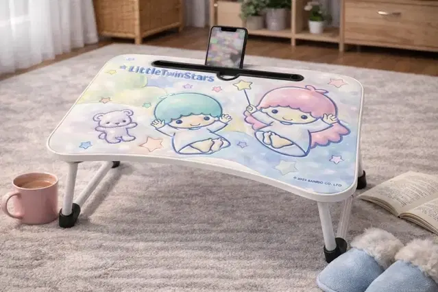 3D Little Twinkle  Foldable Wooden Mini Laptop & Study Table for Bed (48*30 cm)