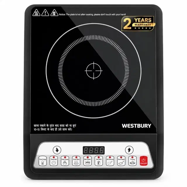 Westbury Neocook 1800 Watt Induction Cooktop with Auto Shut-Off & Over-Heat Protection, 7 Cooking Modes | 2-Year Warranty | (Black, Push Button)