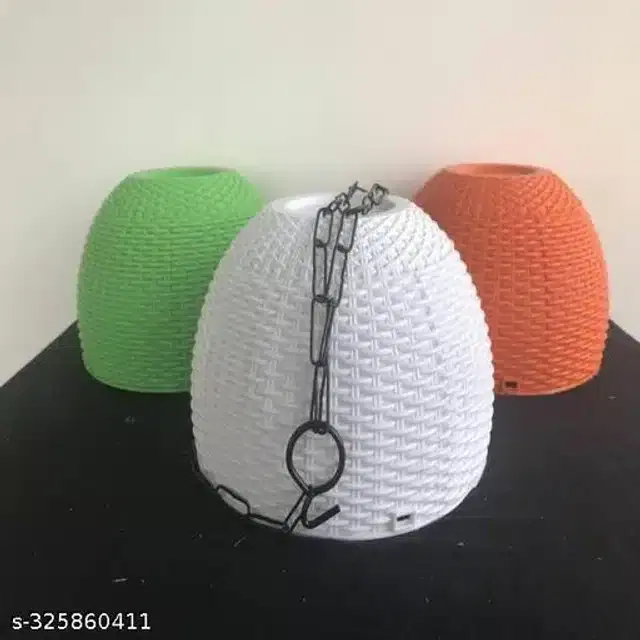 Hanging Flower Pots with Metal Chain, Multicolor, Pack of 3