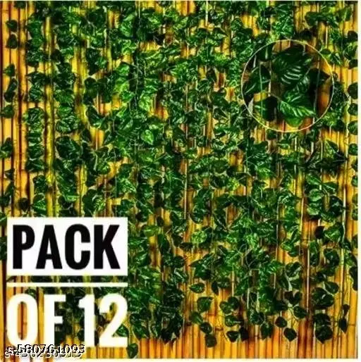 Artificial Garland Money Plant Leaf Creeper, Multicolor, Pack of 12 (Each of 8 ft)