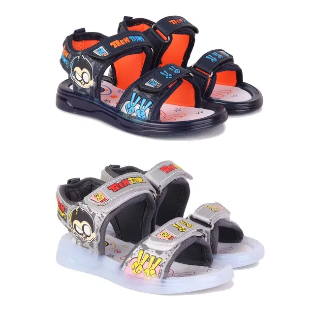 Sandals for Kids, Pack of 2 (Multicolor, 8 C)