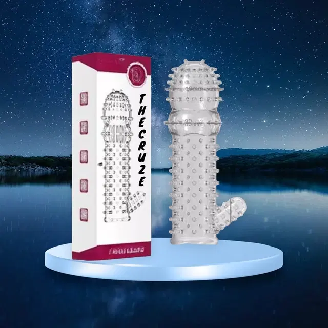 A R Silicone Crystal Dotted Condom for Men, Transparent