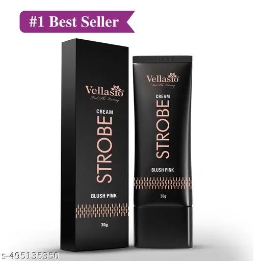Pink Strobe Cream For Instant Glow – Vellasio Face Highlighter & Illuminating Primer | Hydrating, Long-Lasting Dewy Finish (30 ml)