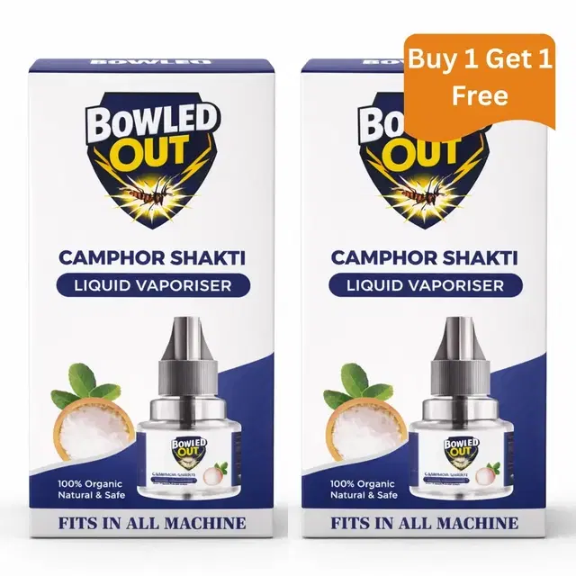 Bowled Out Camphor Liquid Vapourizer Refill 45 ml (Buy 1 Get 1 Free)