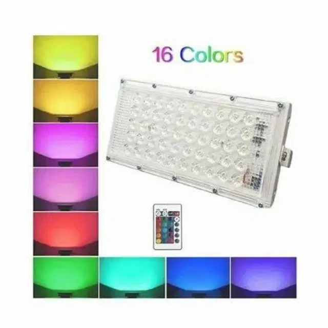 Waterproof Remote Control 7 Modes LED Wall Light, Multicolor, 50 W
