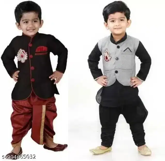 Sherwani Set for Boys, Pack of 2 (Multicolor, 3-4 Years)