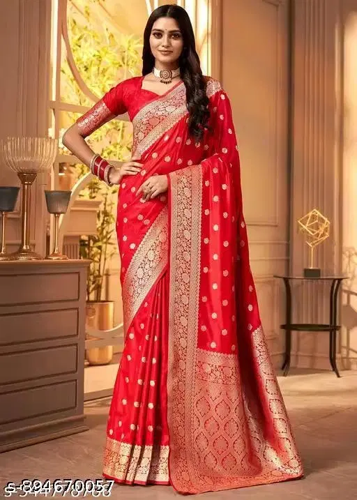 Banarasi Silk Party Wear Saree for Women (Purple)