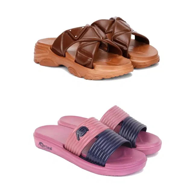 Combo of Sliders for Women, Set of 2 (Multicolor, 5)