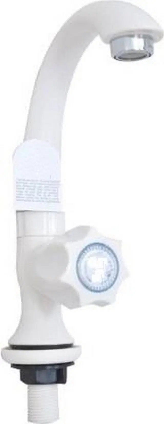 Plastic Swan Neck Tap with Foam Flow for Wash Basin, White