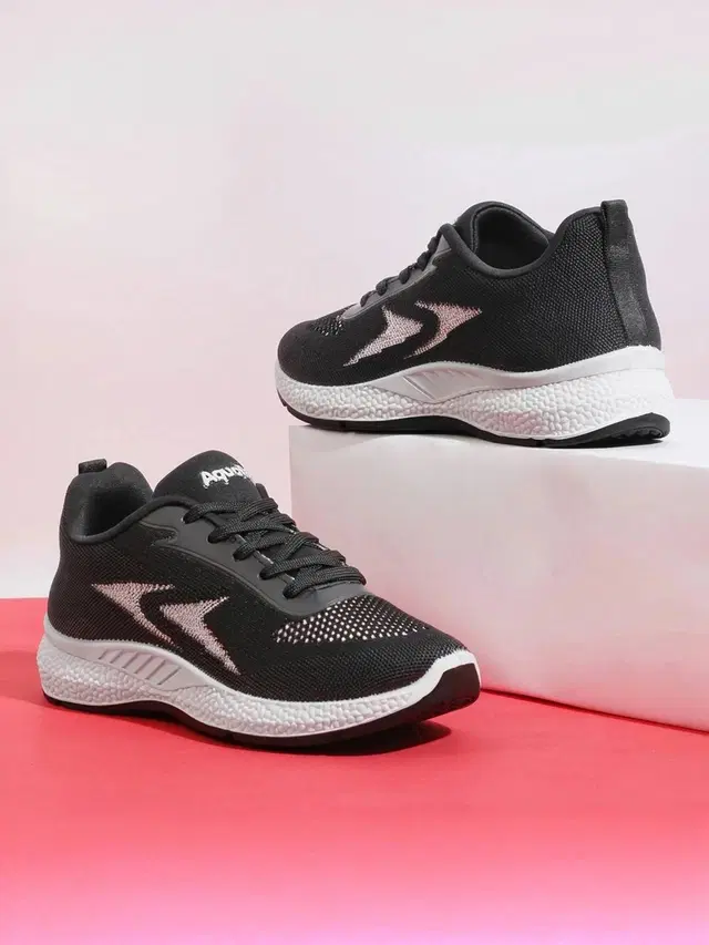 Aqualite Sport Shoes for Women (Black, White, 8 UK/India)