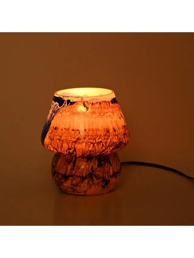 Afast Glass Table Lamp with Decorative Glass Shade - Elegant Brown and Gold Design (Pack of 1)